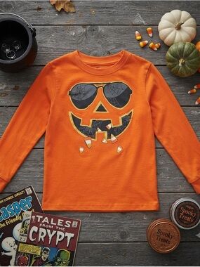 Carter’s 5T Pumpkin Jack O Lantern Halloween Long Sleeve Tee